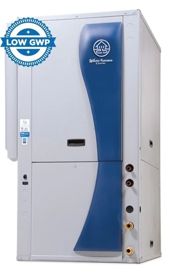 A WaterFurnace 5 Series geothermal heat pump cabinet